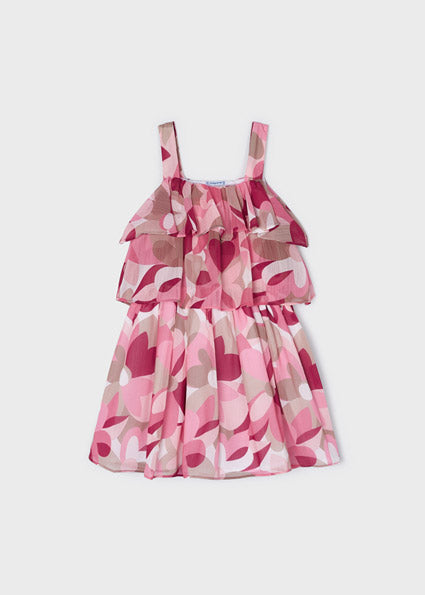girls geo floral ruffle dress