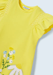 girls jersey embroidered daisy dress
