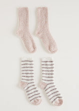 Load image into Gallery viewer, 2 pack stripe plush socks

