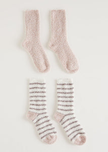 2 pack stripe plush socks