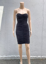 Load image into Gallery viewer, ruched strapless tie back dress
