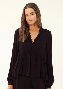 long sleeve button detail blouse