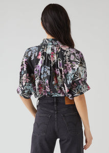half sleeve floral dolman blouse