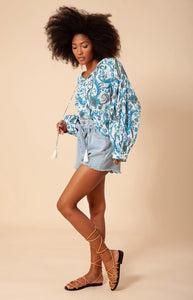 paisly print long sleeve top