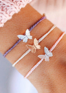 butterfly silver string bracelet