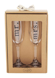 mr & mrs champagne glass set