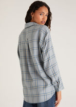 Load image into Gallery viewer, grey plaid button blouse
