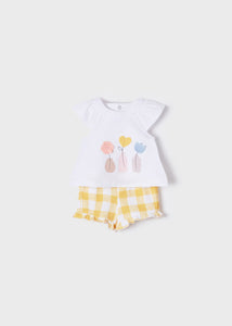 baby girl tee & short floral set