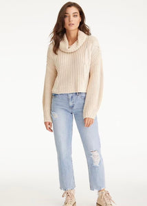 cable turtleneck shaker sweater