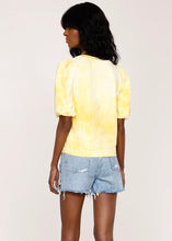 Load image into Gallery viewer, puff sleeve yellow tie dye tee
