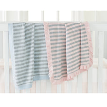 Load image into Gallery viewer, stripe knit baby blanket
