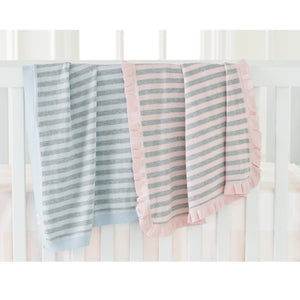 stripe knit baby blanket