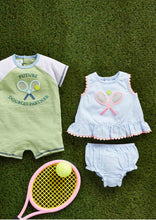 Load image into Gallery viewer, baby tennis seersucker pinafore
