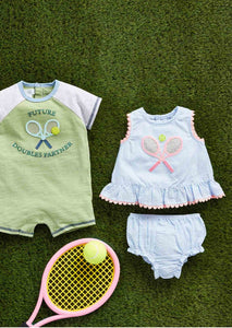 baby tennis seersucker pinafore