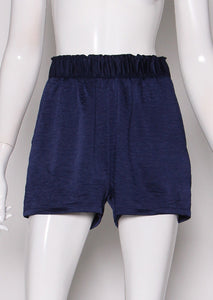 women ruffle pocket satin shorts