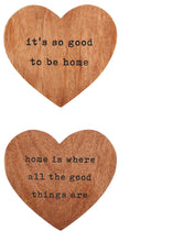 Load image into Gallery viewer, wooden heart coaster set
