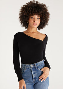 women asymmetrical long sleeve sweater