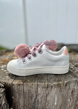 Load image into Gallery viewer, girls laceup sneaker with pom
