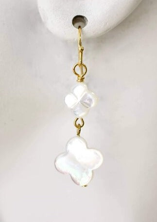 double clover drop earring