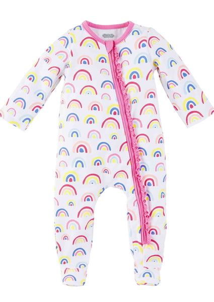 pink rainbow footie