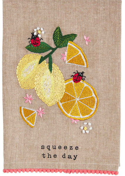 fruits embroidered towel