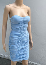 Load image into Gallery viewer, ruched strapless tie back dress
