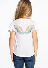 Load image into Gallery viewer, girls tee - rainbow heart &amp; wings

