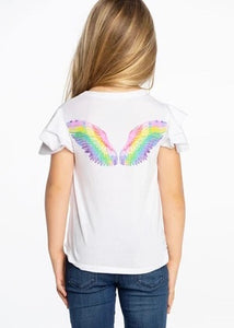 girls tee - rainbow heart & wings