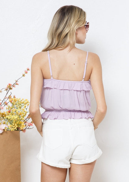 ruffle tassel crop cami