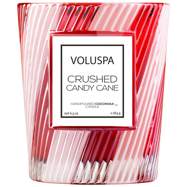 glass candle - candy cane