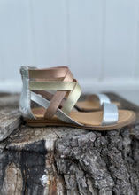Load image into Gallery viewer, girls metallic strappy sandal
