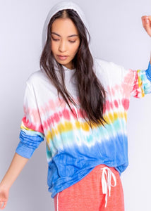 rainbow tie dye cozy hoodie