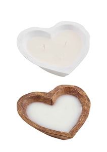 wooden heart candle