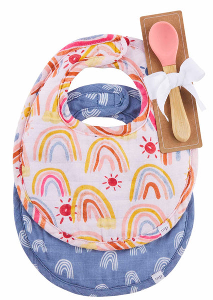 rainbow bib & spoon set