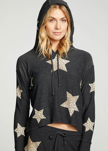 crop hoodie - stars