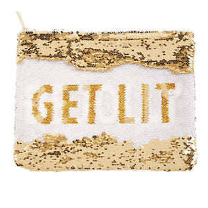 reverse sequin pouch - holiday