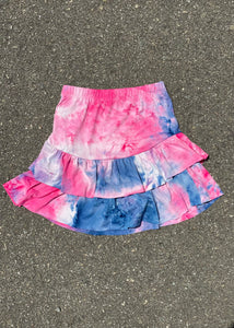 girls ruffle tiered skirt - tie dye