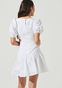 poplin cutout short sleeve dress