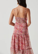 Load image into Gallery viewer, floral chiffon bustier midi dress
