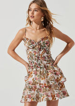 Load image into Gallery viewer, tiered mauve floral mini dress
