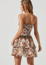 Load image into Gallery viewer, tiered mauve floral mini dress
