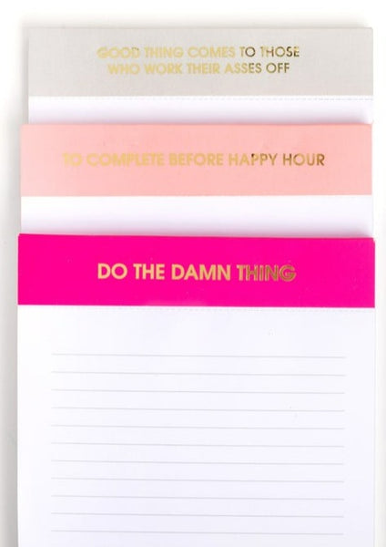 notepad - before happy hour