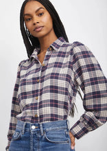 Load image into Gallery viewer, puff sleeve plaid blouse
