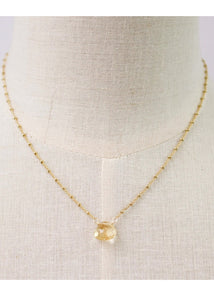 dainty stone drop necklace