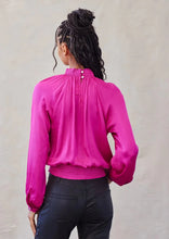 Load image into Gallery viewer, smock waist satin blouse
