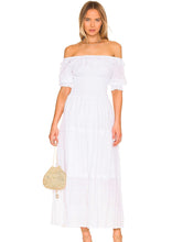 Load image into Gallery viewer, midi tiered puff sleeve dress
