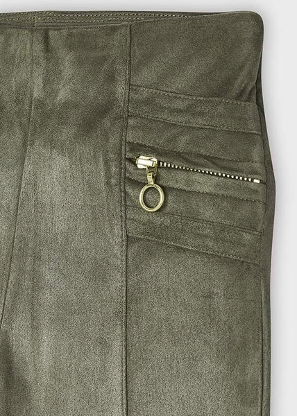 girls sueded zip pocket legging