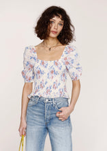 Load image into Gallery viewer, smocked floral short sleeve top
