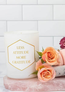 painted candle - gratitude