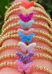 gold filled bracelet-bfly opal